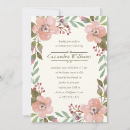 Söt Pastellkrita| Blommigt Utandning Pension Party Inbjudningar