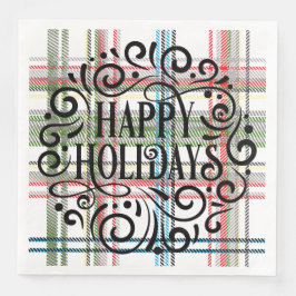 Söt pastellplåt Vit och blå jul Pappersservett