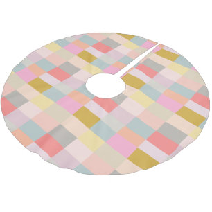Söt Pastels Simple Geometric Mönster Cute Julgransmatta Borstad Polyester