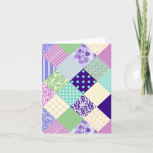 Söt Patchwork Quilt-inspirerade kort
