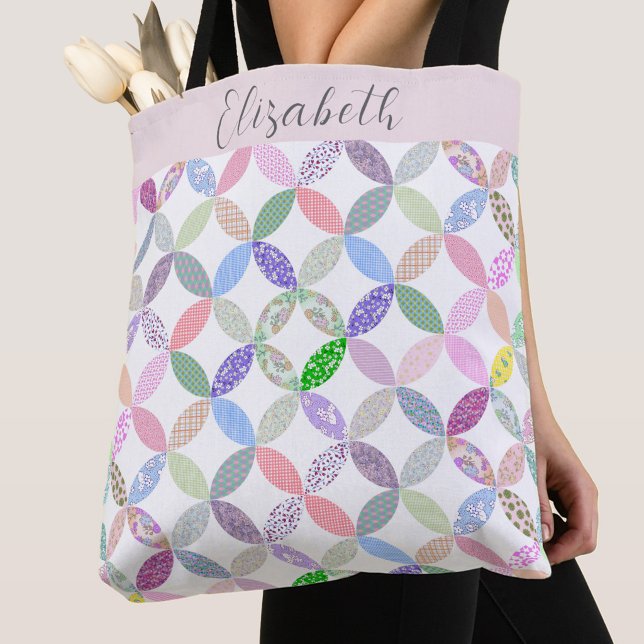 Söt patchwork-quiltning Tematisk Färgrik Anpassad Tygkasse (Skapare uppladdad)