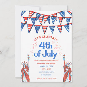 Söt patriotisk 4 juli-inbjudan inbjudningar