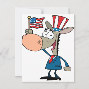 Söt patriotisk donkey-tecknad demokrat