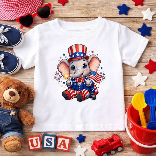 Söt patriotisk elefant t shirt (Skapare uppladdad)