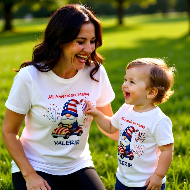 Söt patriotisk Gnome Mamma T Shirt (Skapare uppladdad)