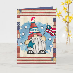 söt patriotisk gnome-tilläggstext kort