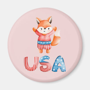 Söt patriotisk räv magnet