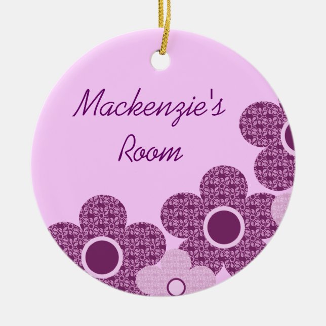 Söt Patterned Flowers Door Hanger Ornament (Framsidan)