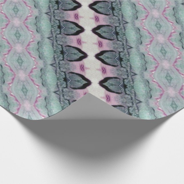 Söt Patterned Gift Wrp i Teal Grönt Presentpapper (Hörn)
