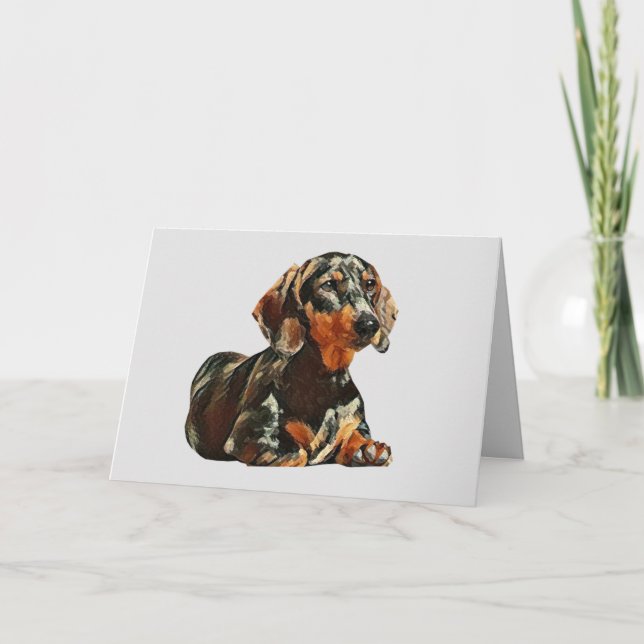 Söt Pausat Dachshund Greeting Card Kort (Framsida)