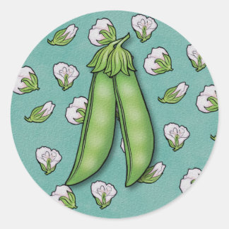Söt Pea Baby Shower Runt Klistermärke