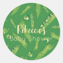 Söt pea babydusch Sticker Runt Klistermärke