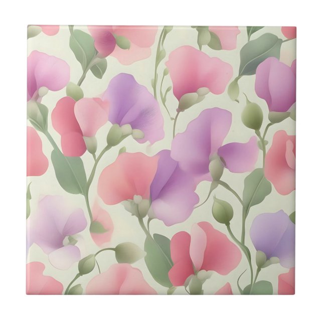 Söt Pea Charming Retro Pastel Kakelplatta (Framsidan)