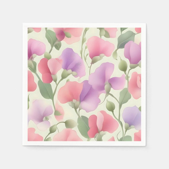 Söt Pea Charming Retro Pastel Pappersservett (Framsidan)
