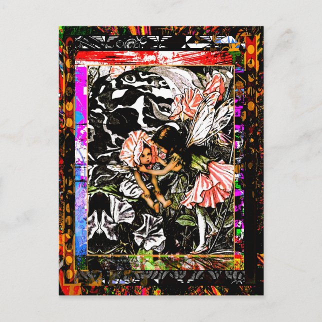 Söt Pea Fairy Vykort (Framsida)