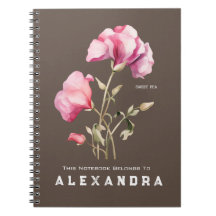 Söt Pea Flower - Anteckningsboken anpassar den
