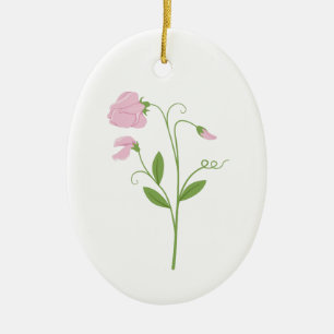 Söt Pea Flower Julgransprydnad Keramik