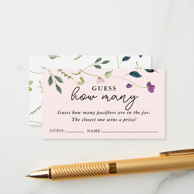 Söt Pea Flower | Spökort för babyskydd Tilläggskort (Fram/Back In Situ)