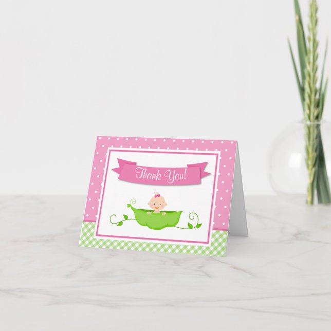 Söt Pea Girl Tack för att du har ett mappat anteck (Framsida)