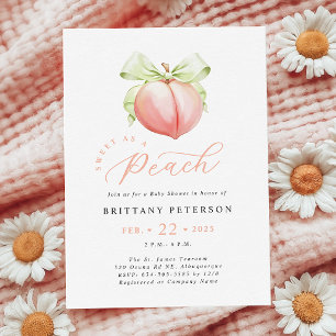 Söt Peach Baby Shower-inbjudan Inbjudningar