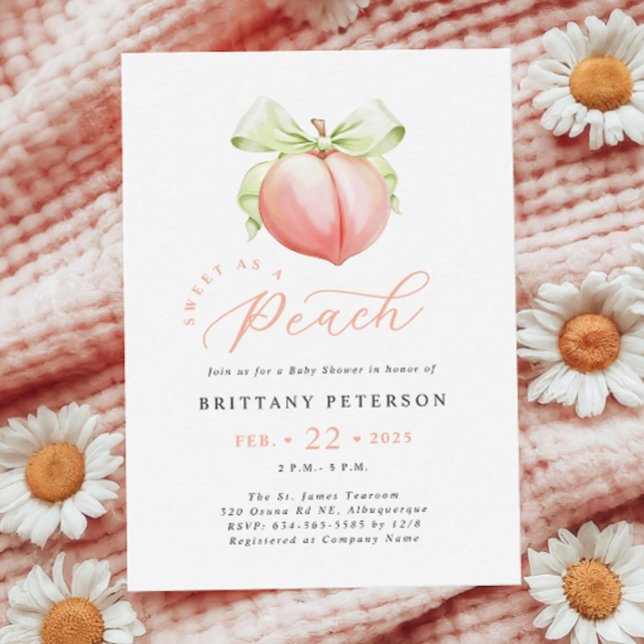 Söt Peach Baby Shower-inbjudan Inbjudningar (Skapare uppladdad)