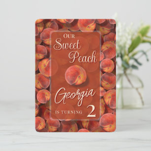 Söt Peach Birthday-inbjudan Inbjudningar