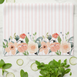 Söt Peach Blommigt Kökshandduk