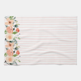Söt Peach Blommigt Kökshandduk