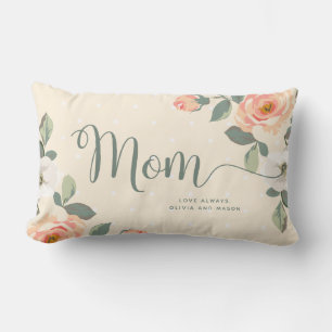 Söt Peach Blommigt Mamma Lumbarkudde
