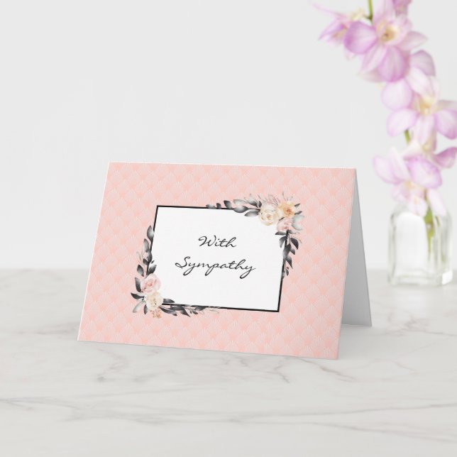 Söt Peach Blommigt Sympathy Card Kort (Orkide)