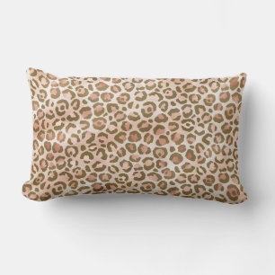 Söt Peach Brown Leopard Skriv ut Lumbarkudde