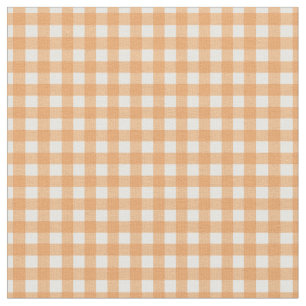 Söt Peach Checkade Gingham for Home Canning Lids Tyg