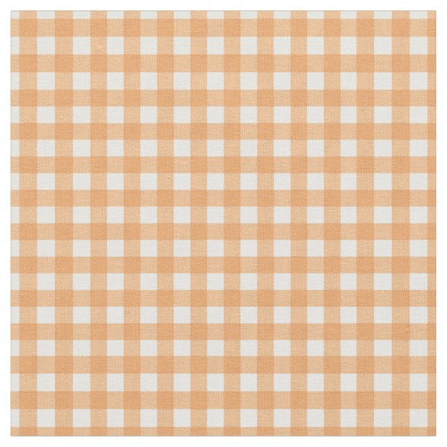 Söt Peach Checkade Gingham for Home Canning Lids Tyg (Närbild)