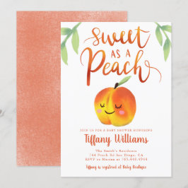 Söt Peach Girl Baby Shower Inbjudningar