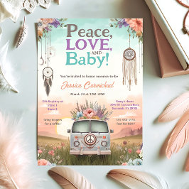 Söt Peach och Blue Peace, Kärlek och Baby Shower Inbjudningar