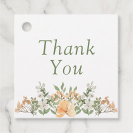 Söt Peach och White Blommigt Bröllop Gåvor Etiketter