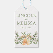 Söt Peach och White Blommigt Bröllop