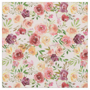 Söt Peach Peony Blommigt Tyg