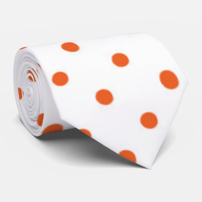 söt peach polka punkt mönster slips (Rullad)