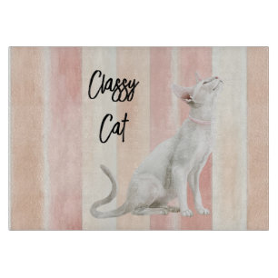 Söt Peach Rosa Cream Rand Cat