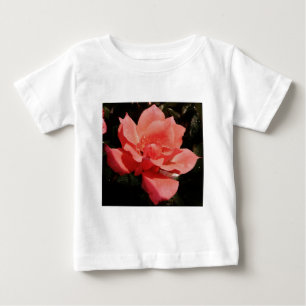 Söt Peach Rosa ros blommigt T-shirt