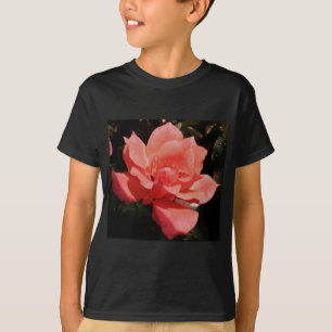 Söt Peach Rosa ros blommigt T-shirt