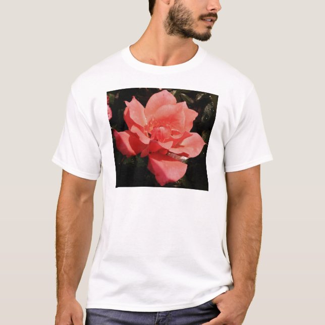 Söt Peach Rosa ros blommigt Tee (Framsida)