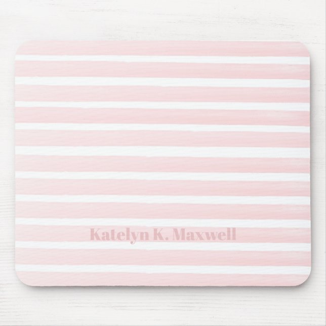 Söt Peach Rosa Stripe Musmatta (Framsidan)