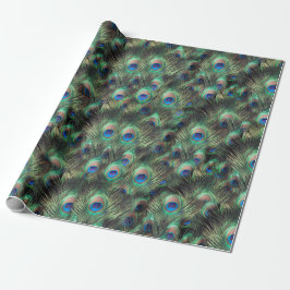 Söt Peacock Feather Animal Print Presentpapper