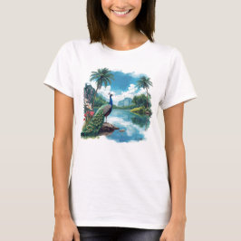 Söt Peacock i en tropisk paradise T Shirt