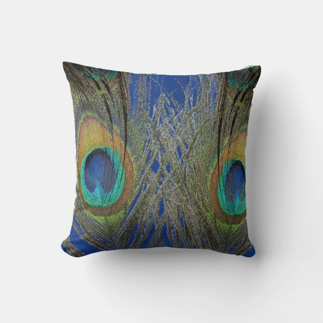 Söt Peacock "Ögon" Pillow Kudde (Framsida)