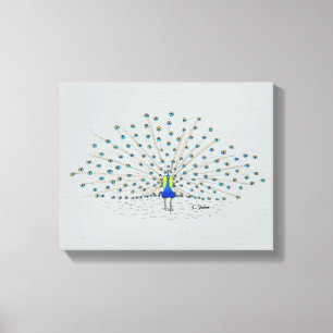 Söt Peacock Painting Decorative Wrapped Canvas