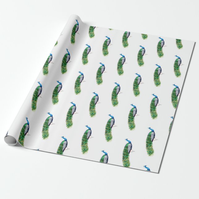 Söt Peacock Presentpapper (Utrullad)