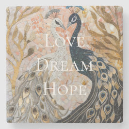 Söt Peacock Rosa Guld Glam Stenunderlägg